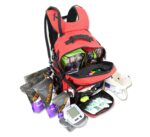 Lightning X premium tacmed molle trauma backpack kit + Hydration - fully stocked gear bag for ems emt first responder w/ first aid supplies including quikclot, tourniquet, israeli bandage, nasal airways and professional medical supplies - RED