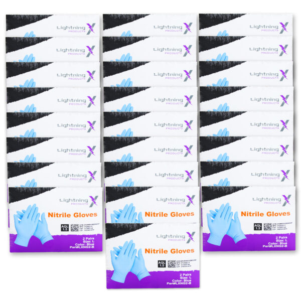 Lightning X Nitrile Medical Exam Gloves | Individually Wrapped | Latex-free | Pocket Pack | Black or Blue