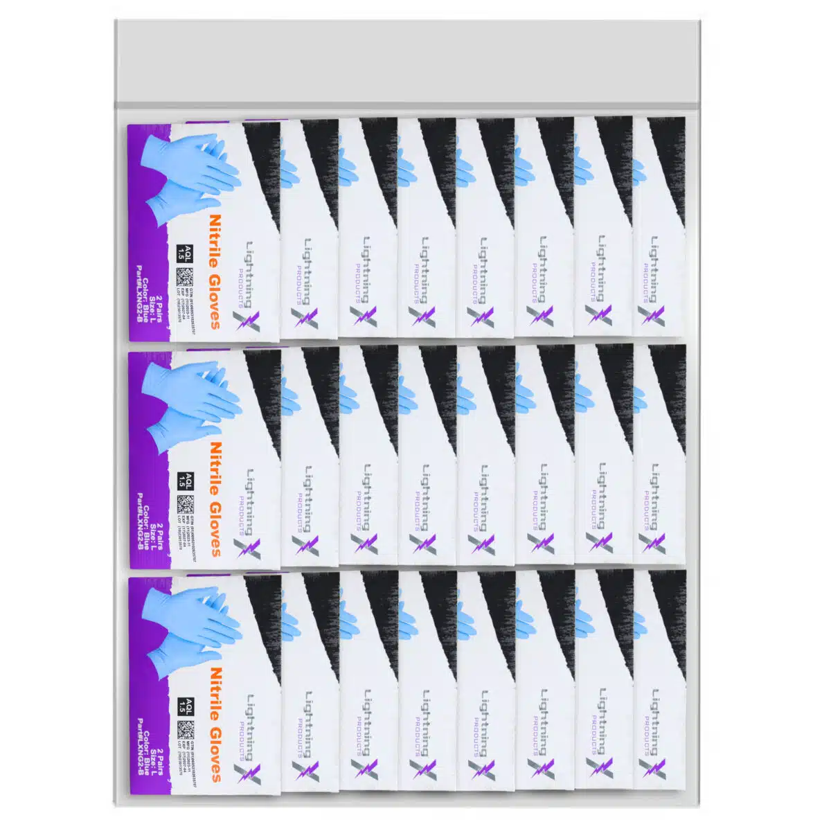 Lightning X Nitrile Medical Exam Gloves | Individually Wrapped | Latex-free | Pocket Pack | Black or Blue