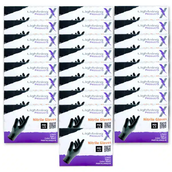 Lightning X Nitrile Medical Exam Gloves | Individually Wrapped | Latex-free | Pocket Pack | Black or Blue