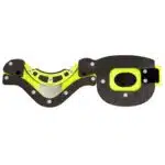 Interior view of padding on unfolded fluorescent yellow cervical collar