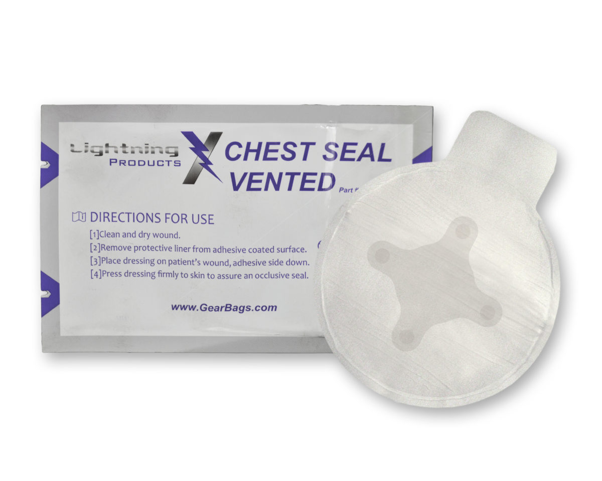 Lightning X Vented Chest Seal for Sucking Chest Wounds