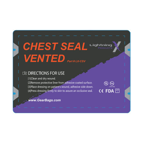 lightning x vented chest seal for open penetrating chest wounds like hyfin