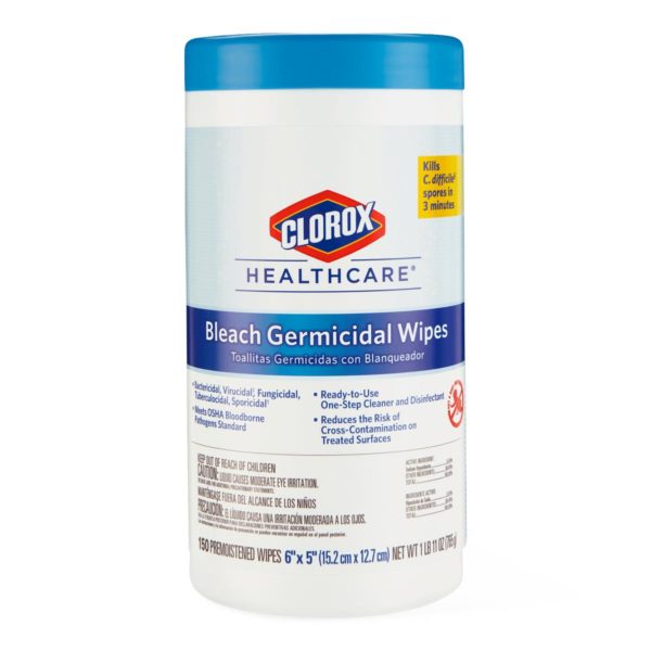 Clorox Healthcare Bleach Germicidal Wipes - 150 per Canister