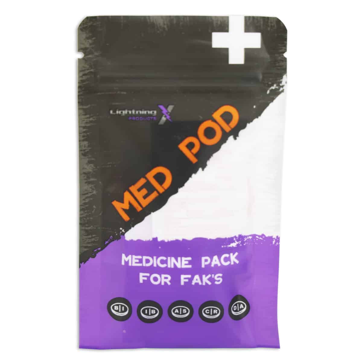 Lightning X Med Pod OTC Meds Over The Counter Medicine Refill Pack for First Aid Kits Includes Aspirin, Ibuprofen, Diotame, Diphen & Multi Symptom Cold Relief
