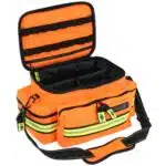 Orange EMT Bag, Opened, With Divider Compartments