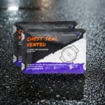 Lightning X CSV6 vented chest seal with hydrogel adhesive for open chest wounds, trauma first aid, IFAK kits, gunshot or stab injuries, military and EMS emergency use