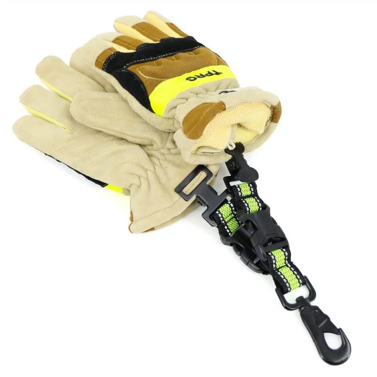 LXFGC-HD2-QR lightning x dual quick release glove strap holder with dual clips for firefighters, extrication, construction, golfing, work gloves reflective alligator clip