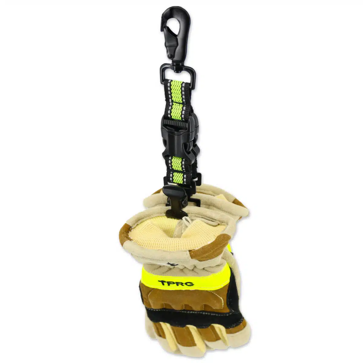 LXFGC-HD2-QR lightning x dual quick release glove strap holder with dual clips for firefighters, extrication, construction, golfing, work gloves reflective alligator clip