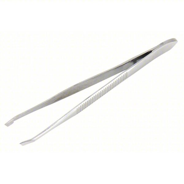 3.5" Stainless Steel Curved Tip Splinter Forcep Tweezers | LX-TWEEZER Lightning X first aid tweezers are used for picking up and manipulating objects too small to be easily handled with the human hands, or for removing foreign objects from sensitive areas. Use tweezers to pluck hairs, remove splinters, take out shards of glass without getting sliced, or remove any other contaminant from an open wound. This pincer-like tested instrument is also helpful in effective handling of dressings. Featuring compact construction, it is convenient to keep in First Aid treatment kits. Stainless Steel Tweezers contribute to patient safety with flat, blunt-tip ends. Our 3.5" Stainless Steel Curved Tip Splinter Forcep Tweezers are even suitable for work with small machine parts in tight spaces. Each tweezer is 3 inches long and is made of stainless steel.