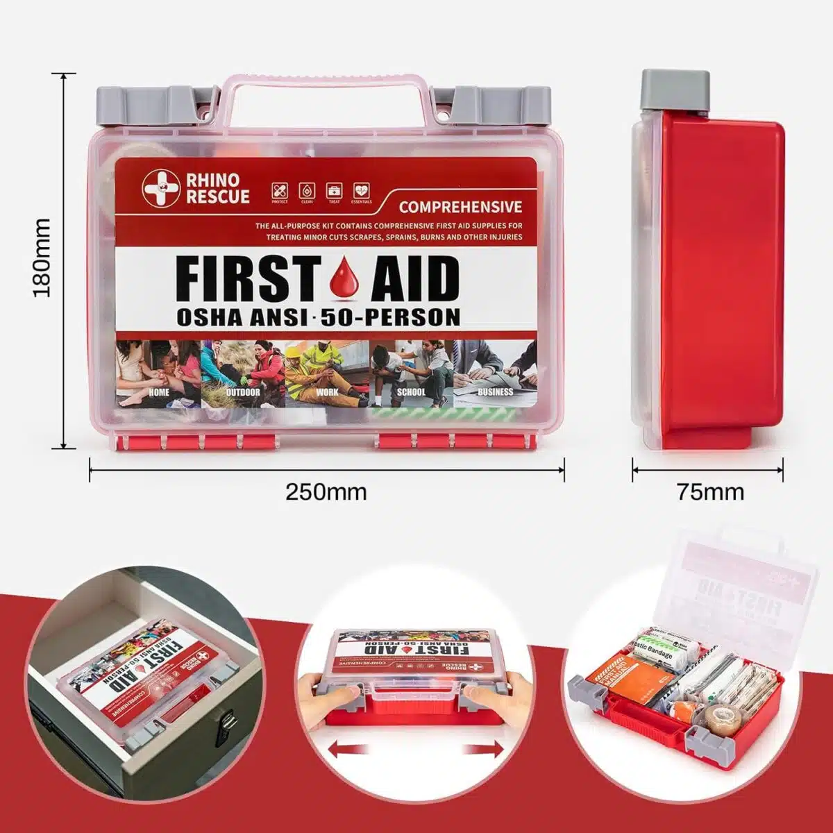 50 Person First Aid Kit | 266 Pcs