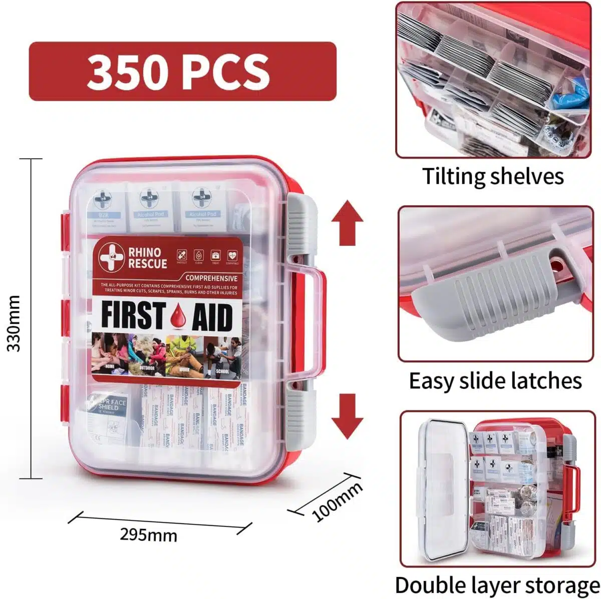 100 Person First Aid Kit | 350 Pcs