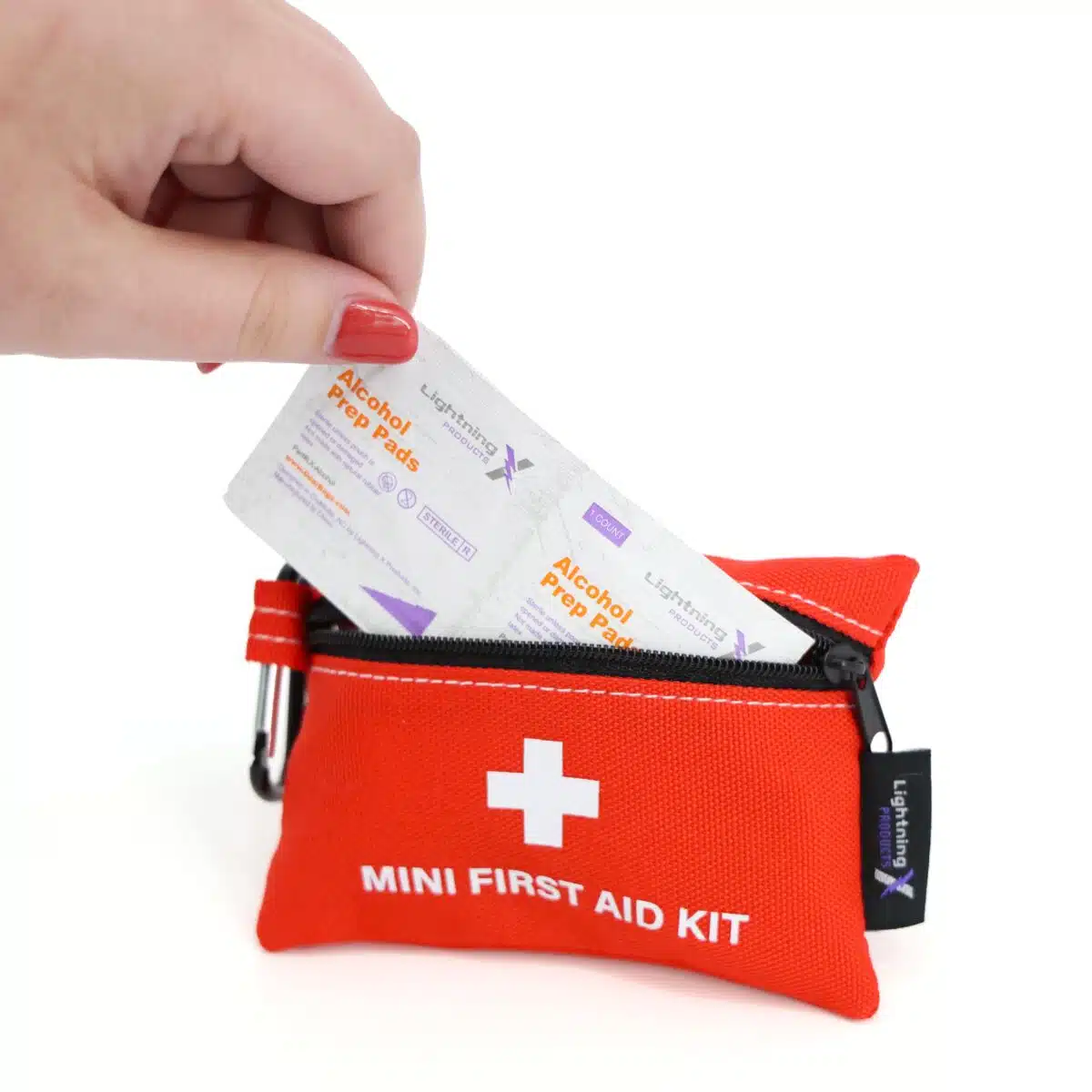 Lightning X Pocket-Sized Portable Mini First Aid Kit w/ Carabiner | LXFAK-MINI