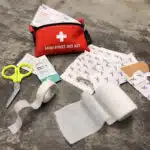 Lightning X Pocket-Sized Portable Mini First Aid Kit w/ Carabiner | LXFAK-MINI Includes 20 essential medical supplies including bandages trauma shears tape triple antibiotic