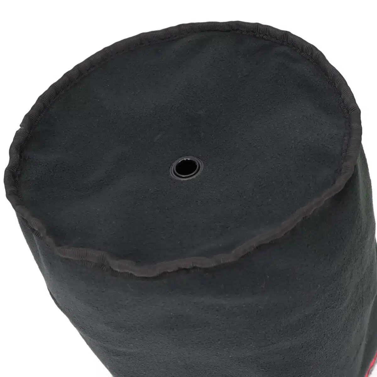 Bottom of the black Fleece Lined Drawstring SCBA Mask Bag