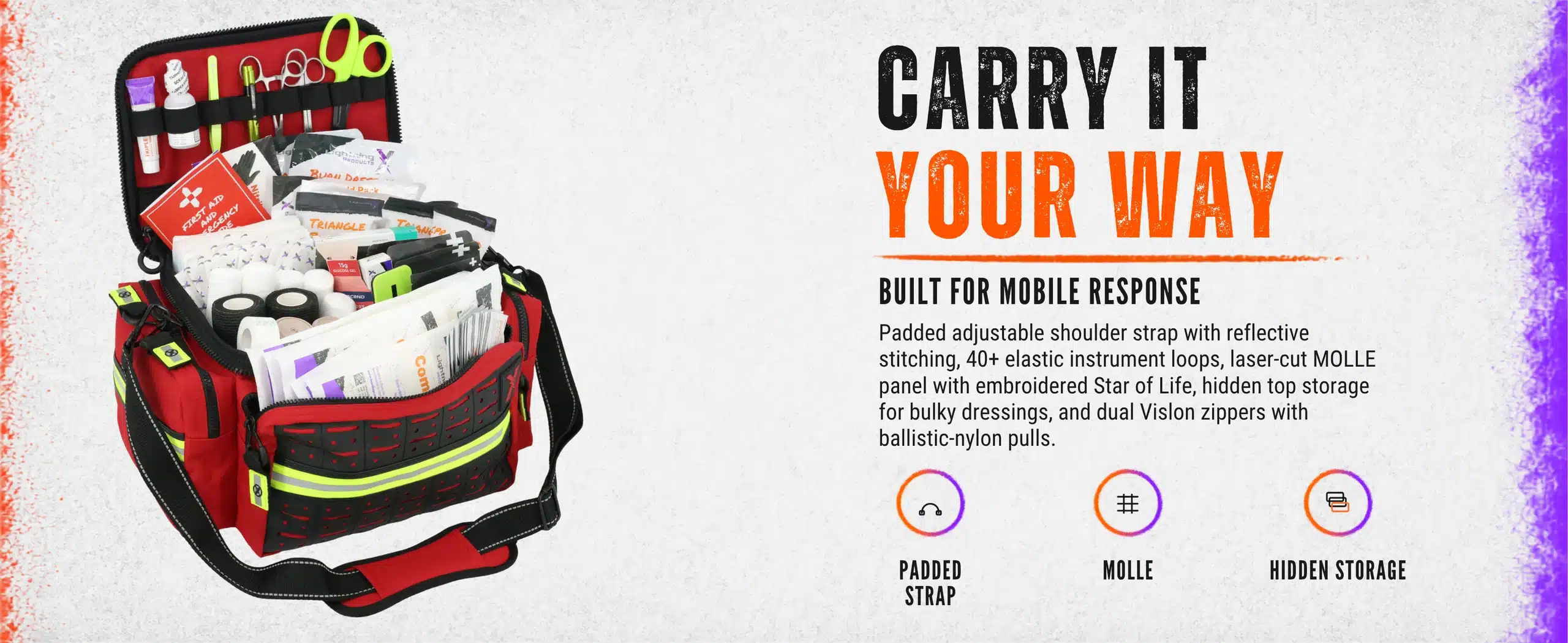 mb25-ska-07-carry Carry options: padded adjustable shoulder strap, handles, MOLLE and instrument loops