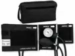 Lightning X 3-in-1 blood pressure cuff kit with black zippered case, large adult, adult and child cuffs, aneroid gauge and inflation bulb with index and artery markings